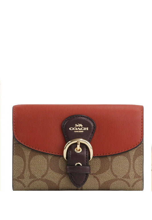 Coach Kleo Wallet In Signature Canvas - Brown/Multi