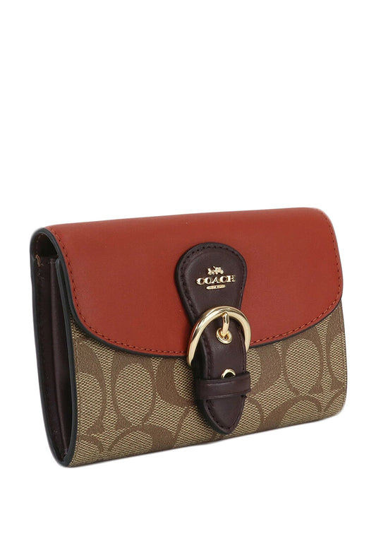 Coach Kleo Wallet In Signature Canvas - Brown/Multi