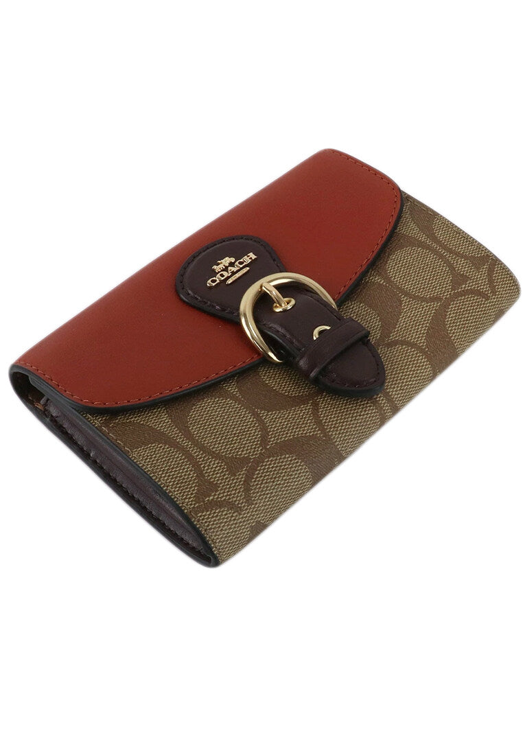 Coach Kleo Wallet In Signature Canvas - Brown/Multi