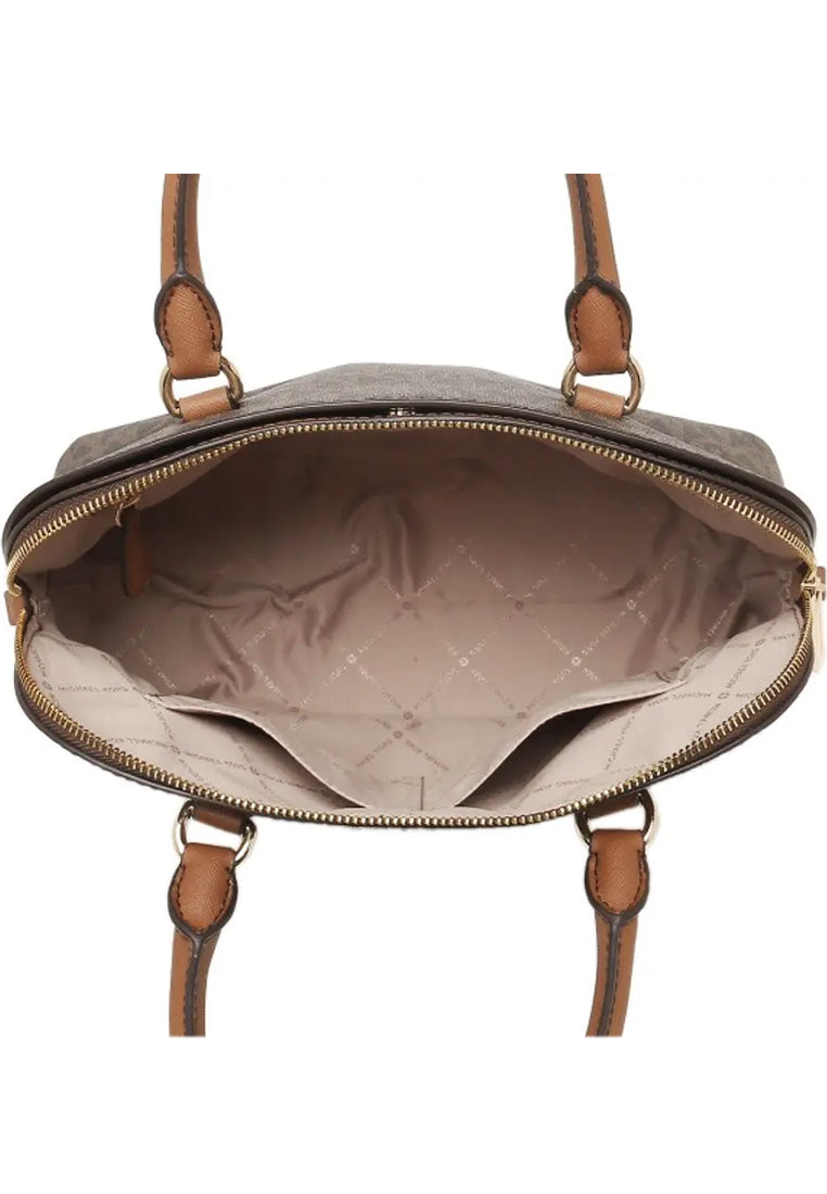 Michael Kors Cindy Large Signature Dome Satchel - Brown