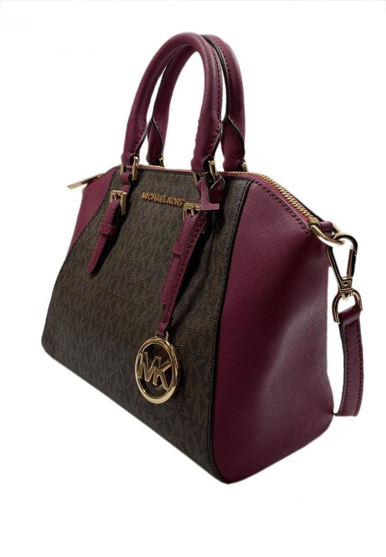 Michael Kors Ciara Medium Logo Messenger - Merlot