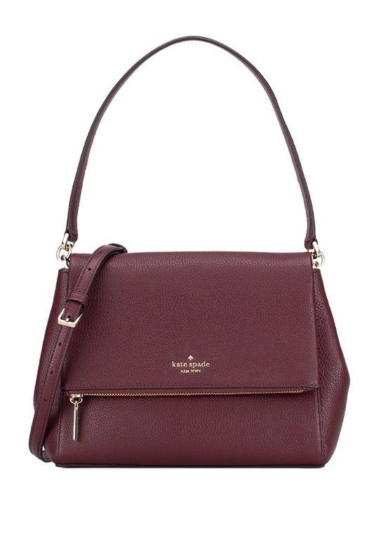 Kate Spade Leila Medium Flap Shoulder Bag - Cherrywood