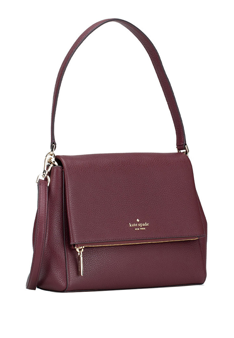 Kate Spade Leila Medium Flap Shoulder Bag - Cherrywood