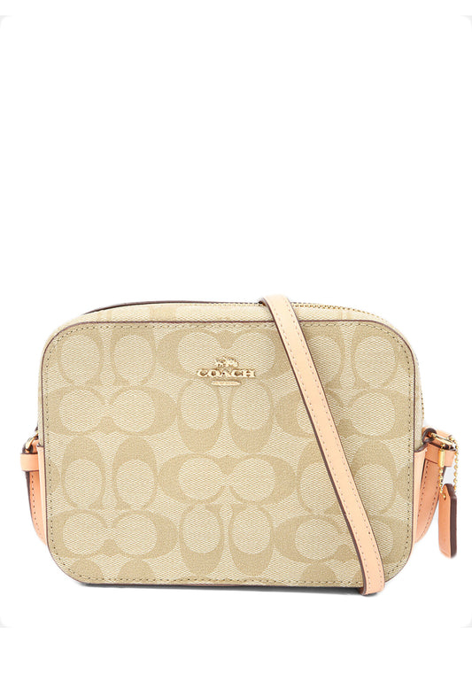 Coach Mini Camera Bag In Signature Canvas - Light Brown/Faded Blush