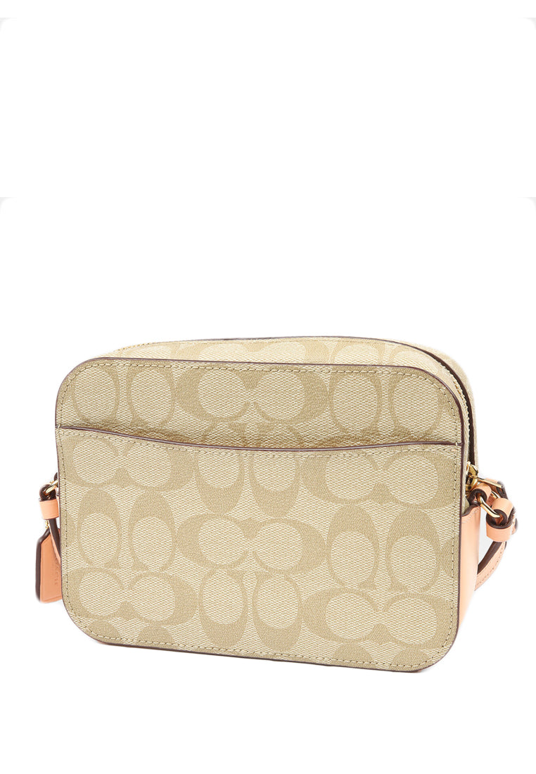 Coach Mini Camera Bag In Signature Canvas - Light Brown/Faded Blush