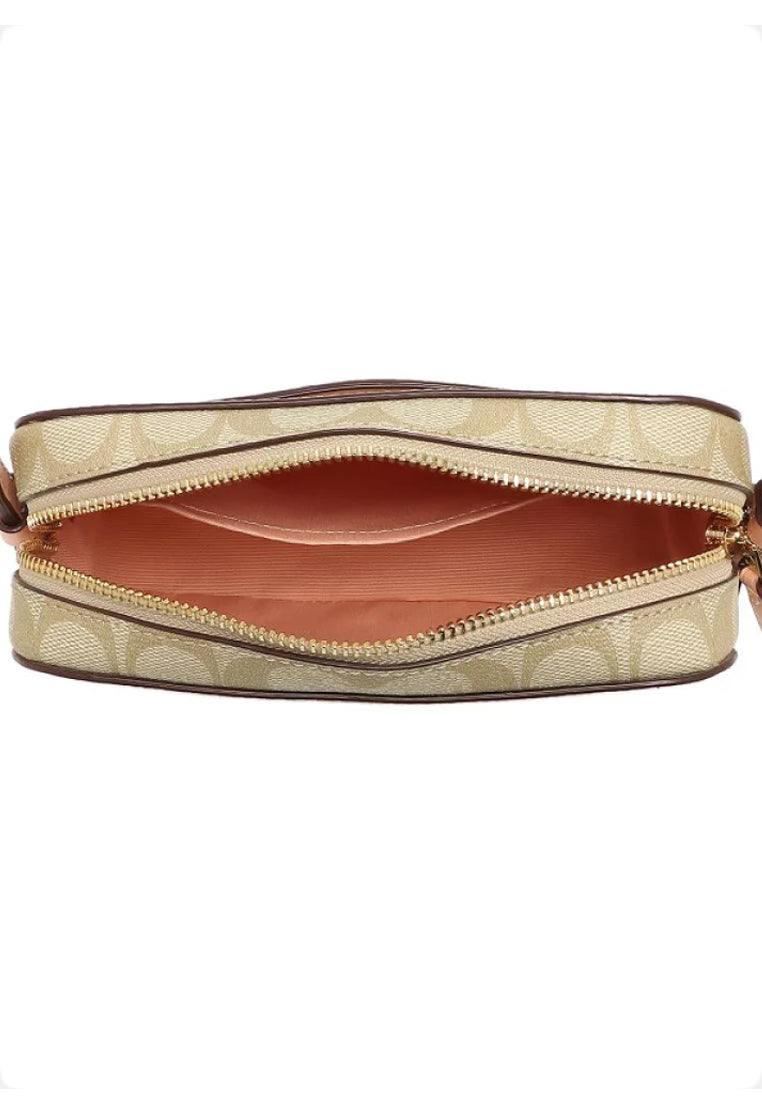 Coach Mini Camera Bag In Signature Canvas - Light Brown/Faded Blush