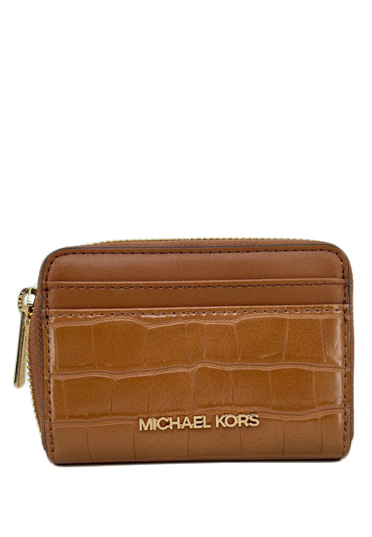 Michael Kors Jet Set Travel Medium Zip Around Card Case - Brown