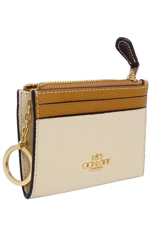 Coach Mini Skinny Id Case In Colorblock - Brown/Multi