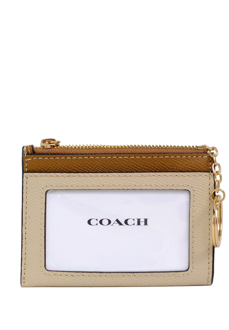 Coach Mini Skinny Id Case In Colorblock - Brown/Multi