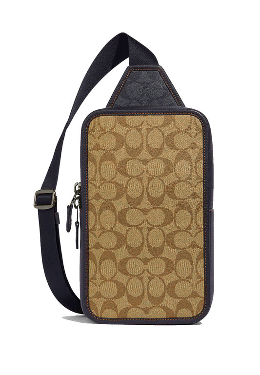 Coach Sullivan Pack In Blocked Signature Canvas - Brown