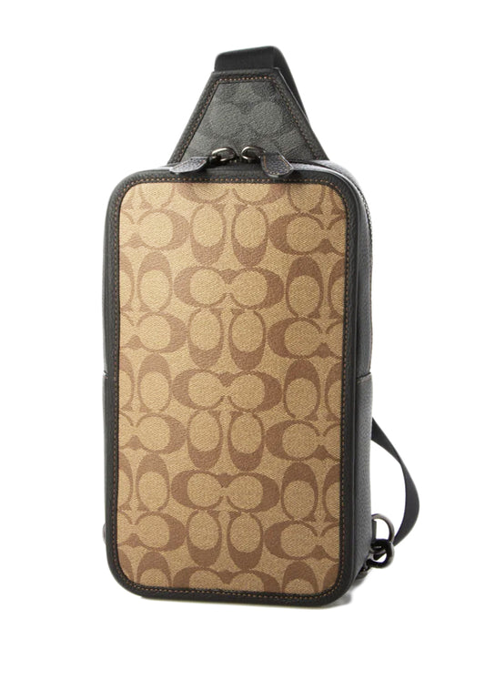 Coach Sullivan Pack In Blocked Signature Canvas - Brown