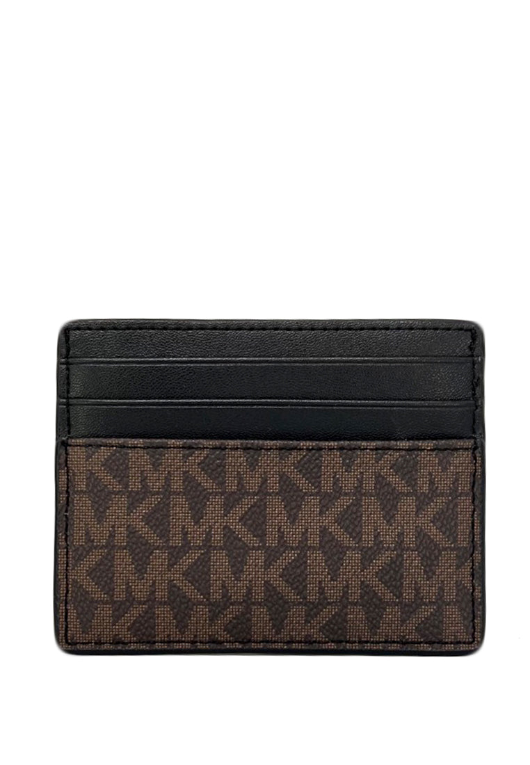 Michael Kors Mens Cooper Tall Card Case In Signature - Brown/Lemon