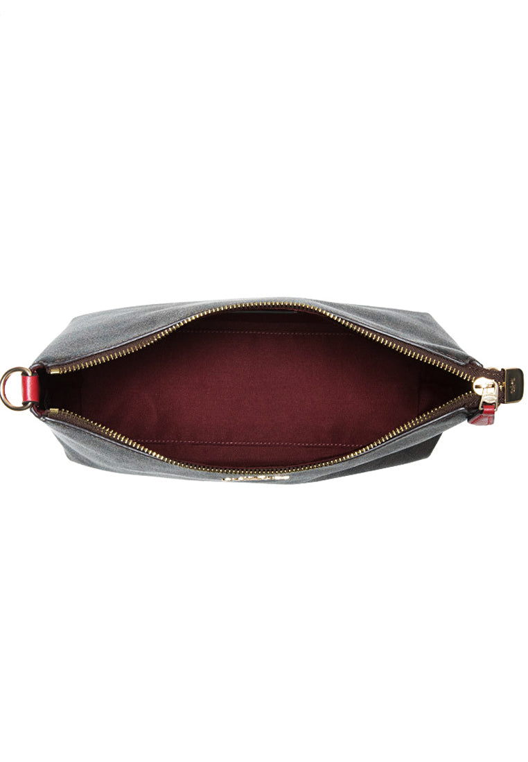 Coach Clara Shoulder Bag In Signature Canvas - Dark Brown/Red