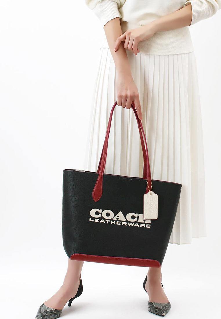 Coach Kia Tote In Colorblock - Black