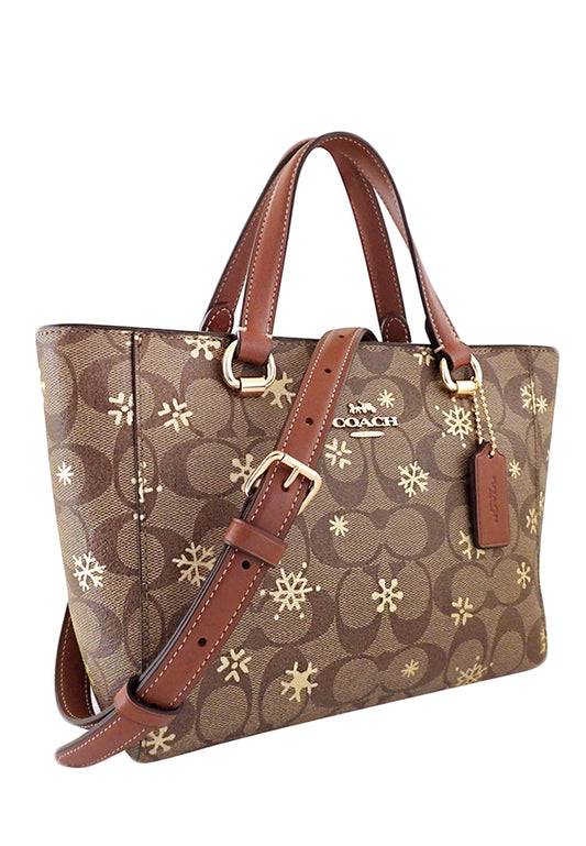 Coach Alice Satchel In Signature Canvas With Snowflake Print - Brown