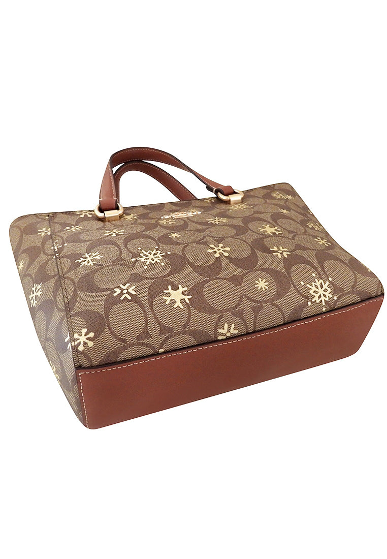 Coach Alice Satchel In Signature Canvas With Snowflake Print - Brown