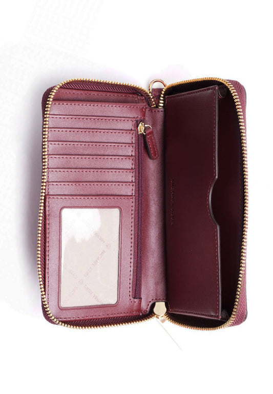 Michael Kors Jet Set Travel Large Flat Multifunction Phone Case Wallet - Merlot