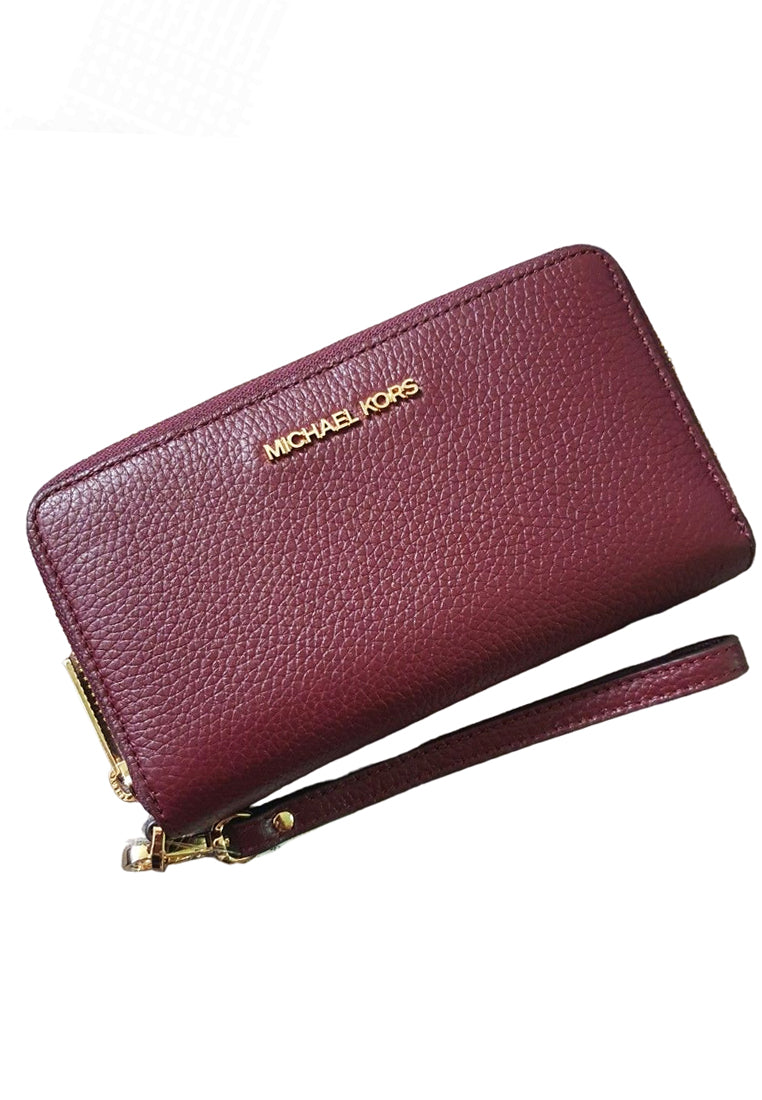 Michael Kors Jet Set Travel Large Flat Multifunction Phone Case Wallet - Merlot