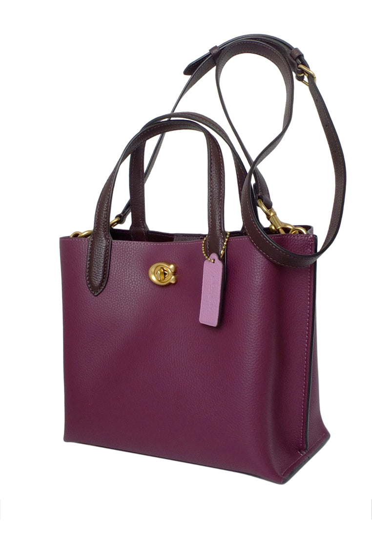 Coach Willow Tote 24 In Colorblock - Deep Berry