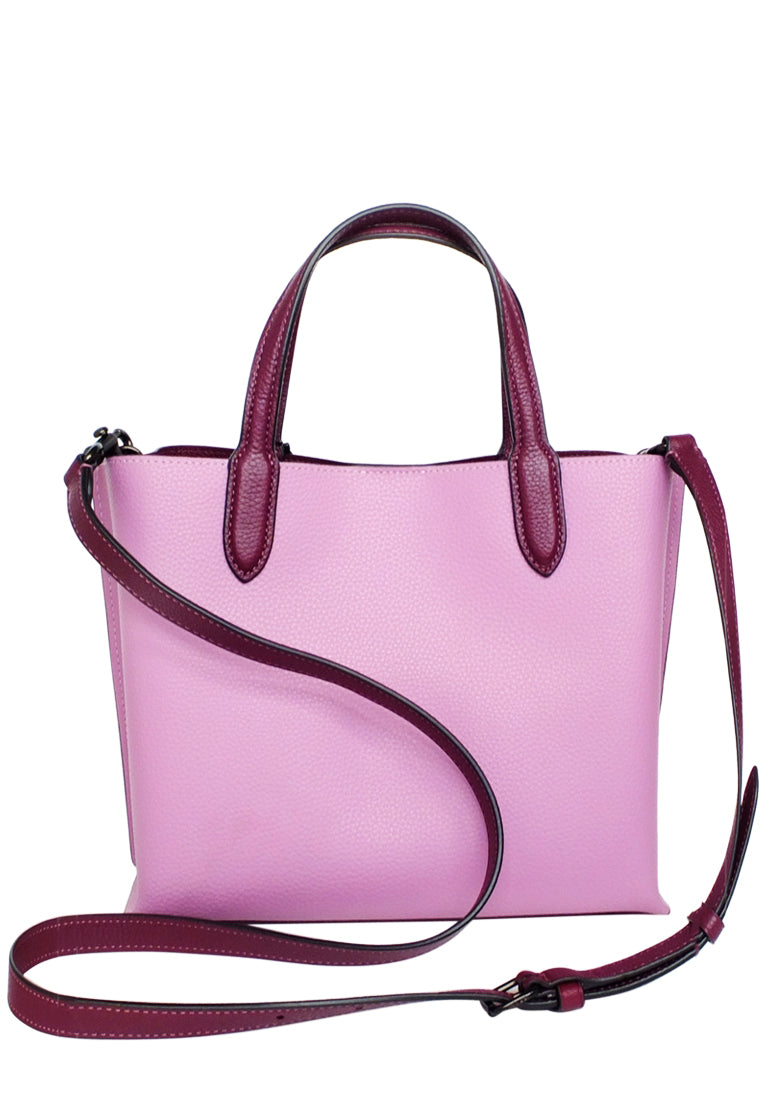 Coach Willow Tote 24 In Colorblock - Pewter/Violet Orchid