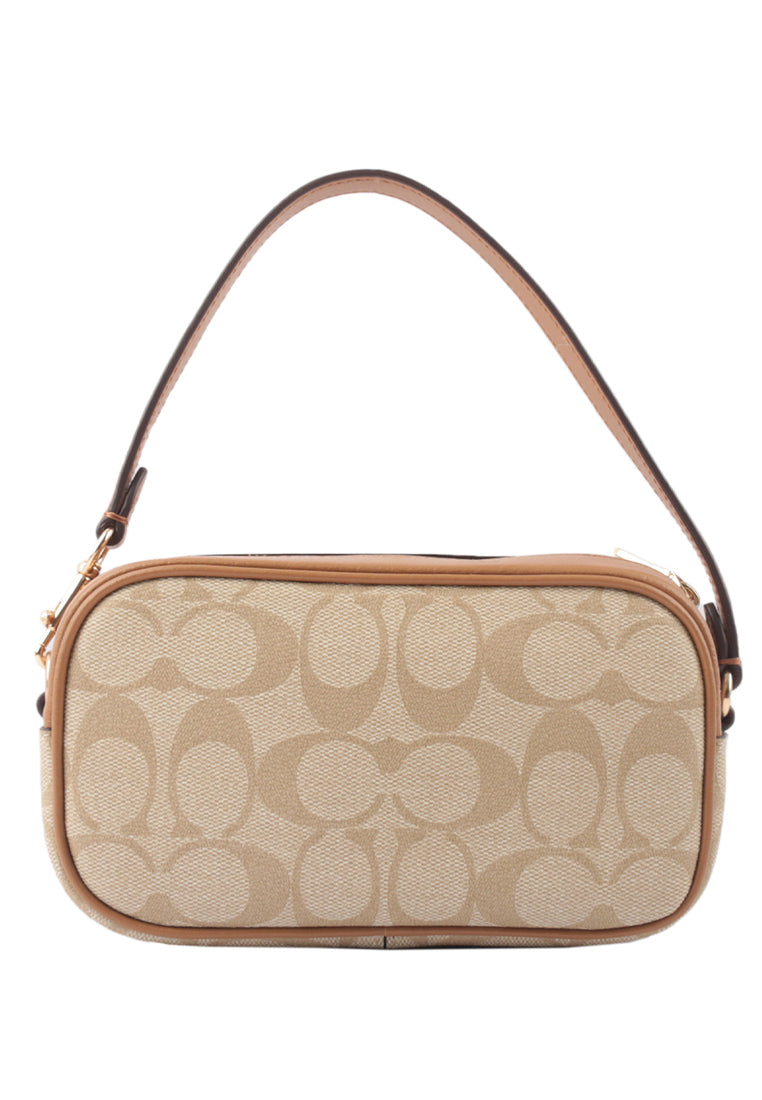 Coach Jamie Wristlet In Signature Canvas - Light Brown/Brown