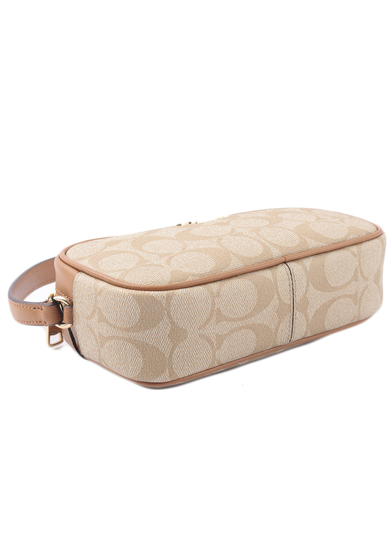 Coach Jamie Wristlet In Signature Canvas - Light Brown/Brown