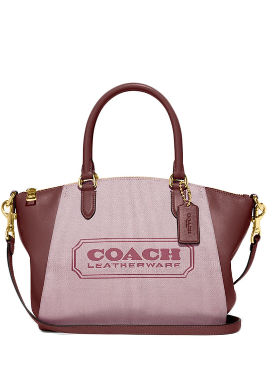 Coach Elise Satchel With Coach Badge - Wine