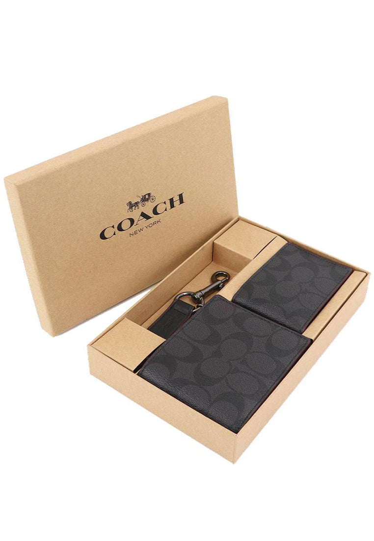 Coach Boxed 3-In-1 Wallet Gift Set In Signature Canvas - Black