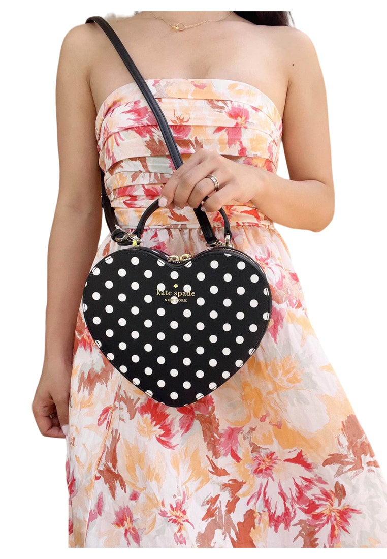 Kate Spade Love Shack Polka Dot Heart Crossbody - Black/Multi