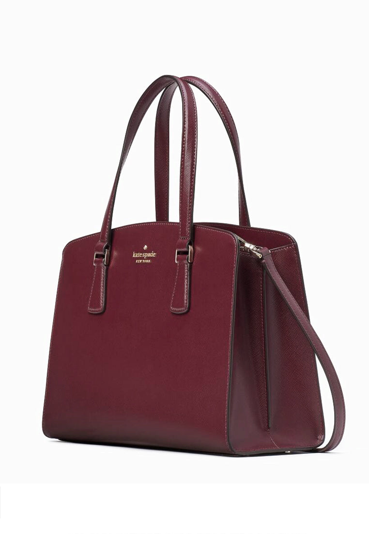 Kate Spade Perry Leather Medium Satchel - Deep Cherry