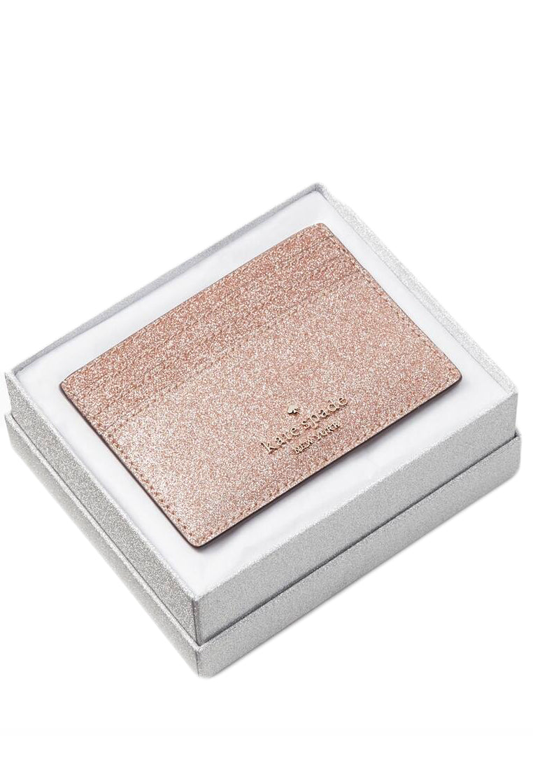 Kate Spade Tinsel Boxed Small Card Holder - Rose Gold