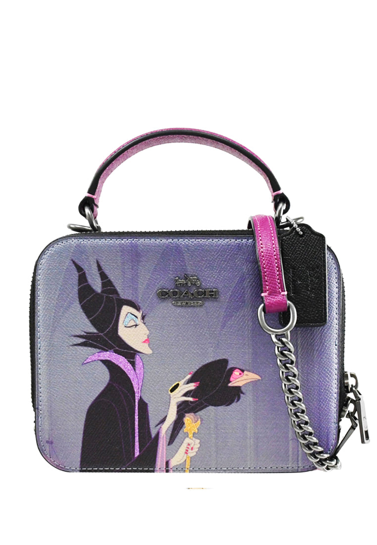 Coach X Disney Box Crossbody With Maleficent Motif - Purple