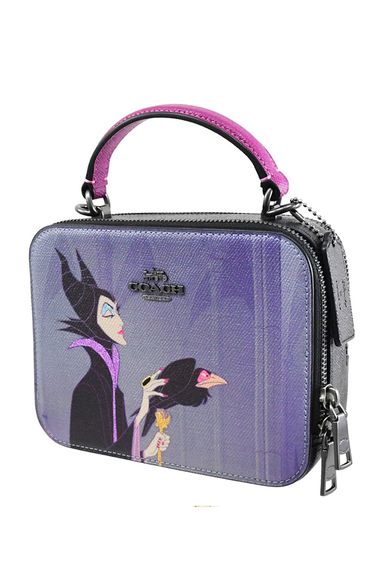 Coach X Disney Box Crossbody With Maleficent Motif - Purple