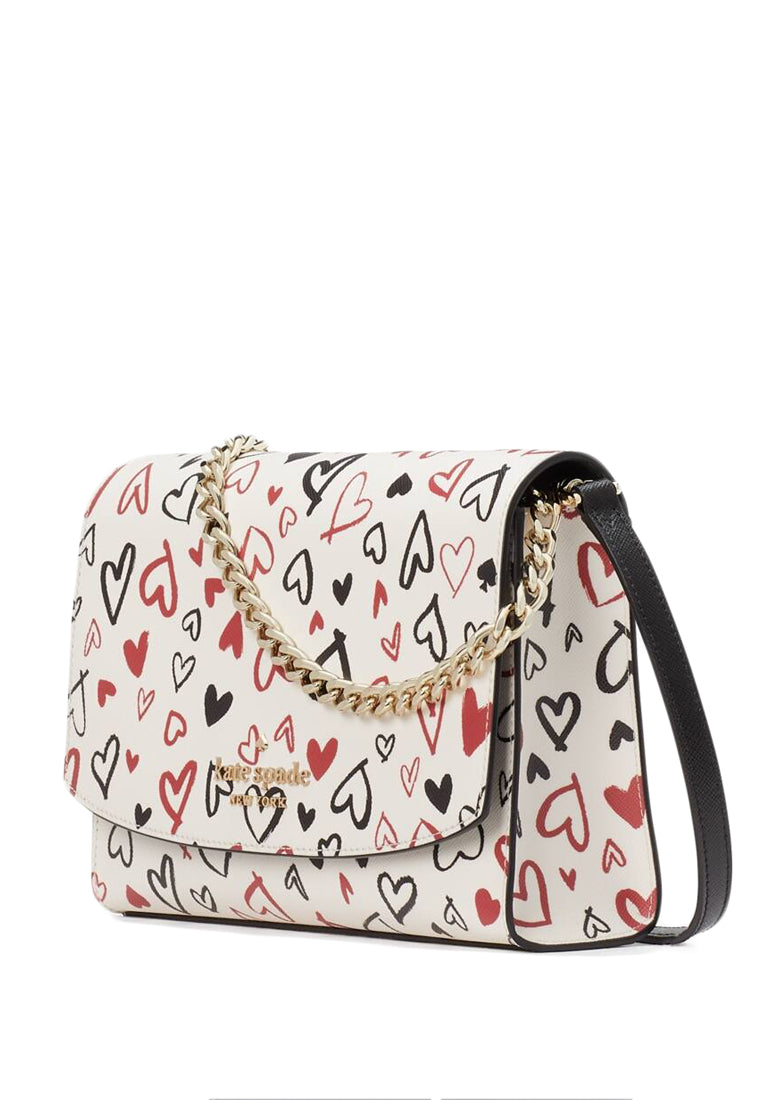 Kate Spade Carson Convertible Crossbody Bag In Heart Print - Cream/Multi