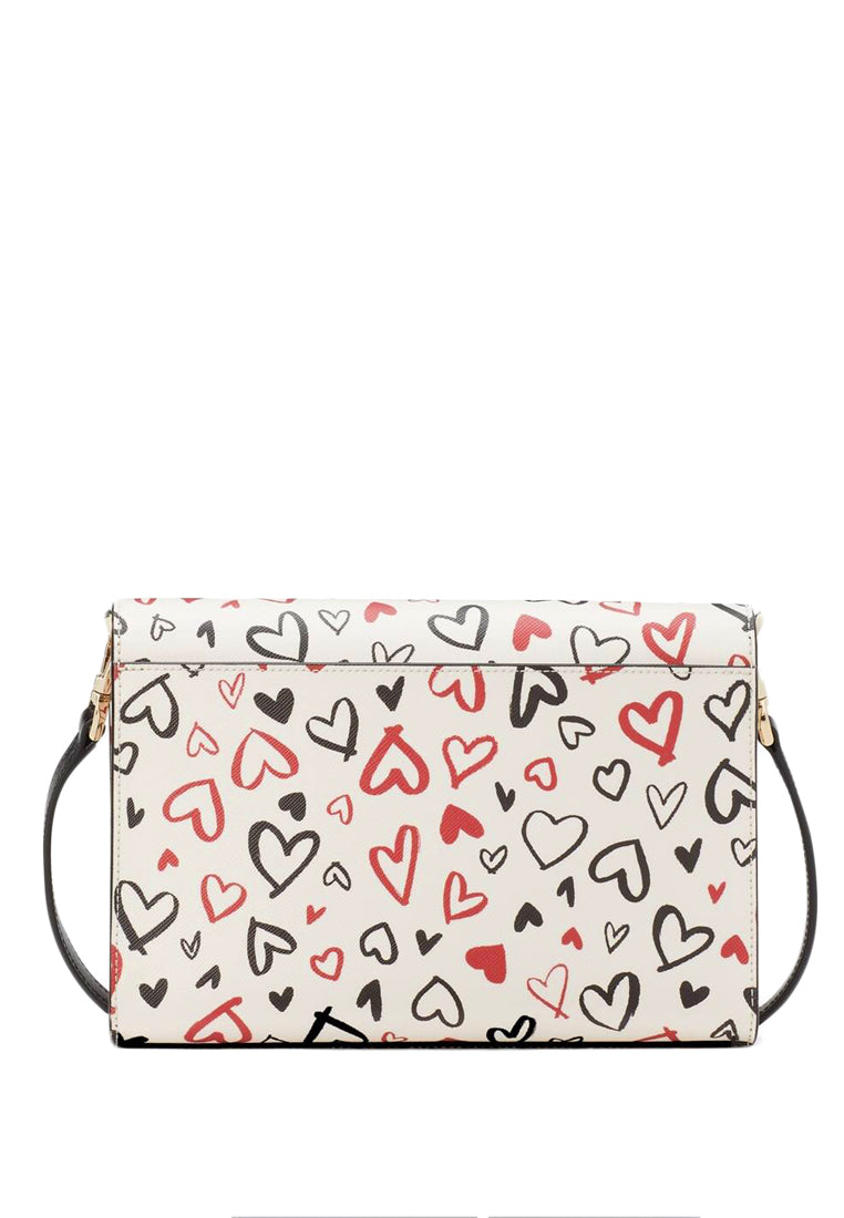 Kate Spade Carson Convertible Crossbody Bag In Heart Print - Cream/Multi