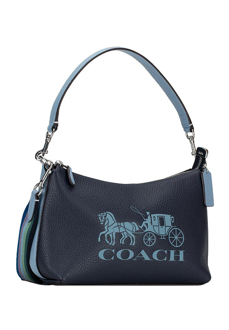 Coach Clara Shoulder Bag With Horse And Carriage - Navy/Blue