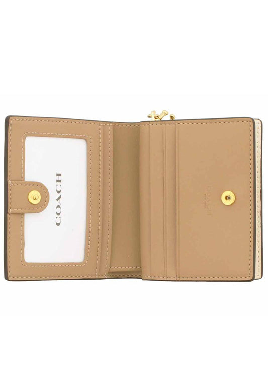 Coach Snap Wallet In Signature Canvas With Nostalgic Ditsy Print - Light Brown/Multi