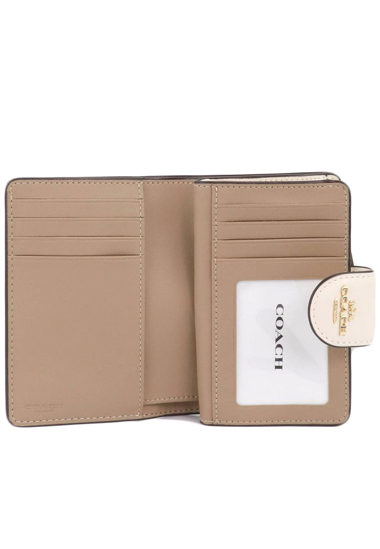 Coach Medium Corner Zip Wallet In Signature Canvas With Nostalgic Ditsy Print - Light Brown/Multi