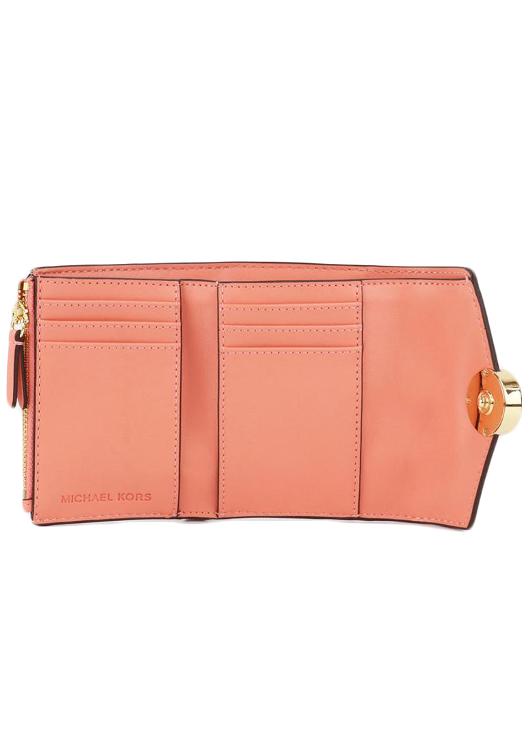 Michael Kors Carmen Medium Logo Signature Leather Wallet - Sherbert