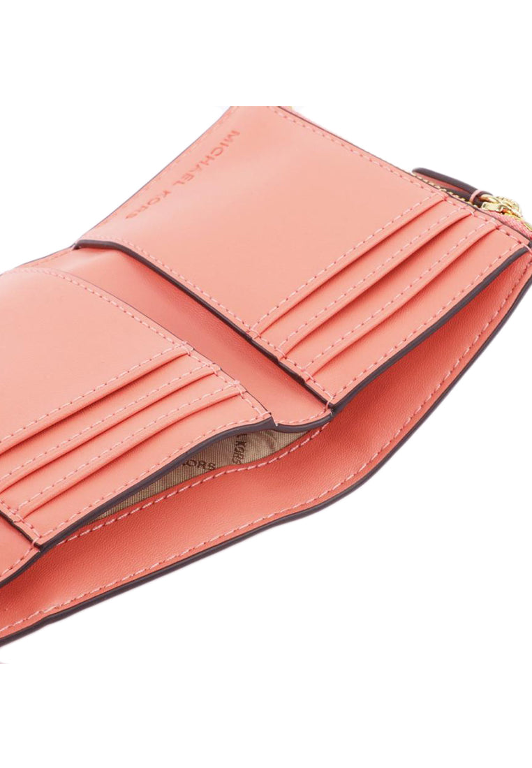 Michael Kors Carmen Medium Logo Signature Leather Wallet - Sherbert