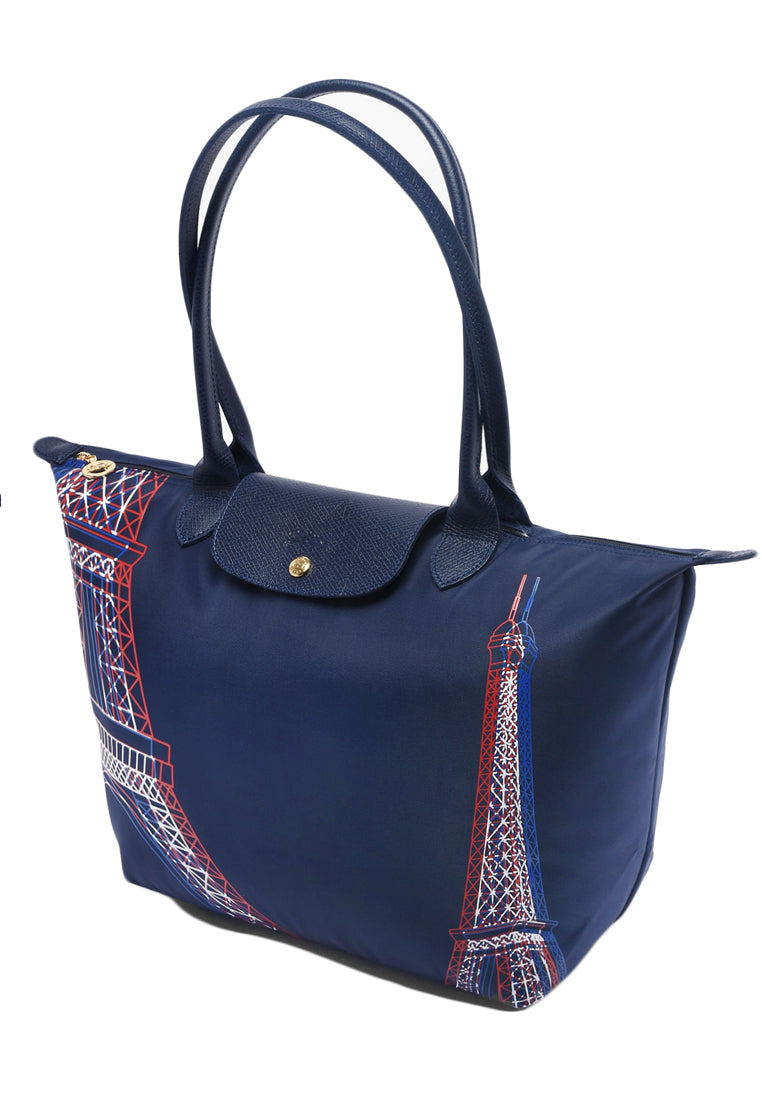 Longchamp Le Pliage Eiffel Tower Large Long Handle Handbag - Navy