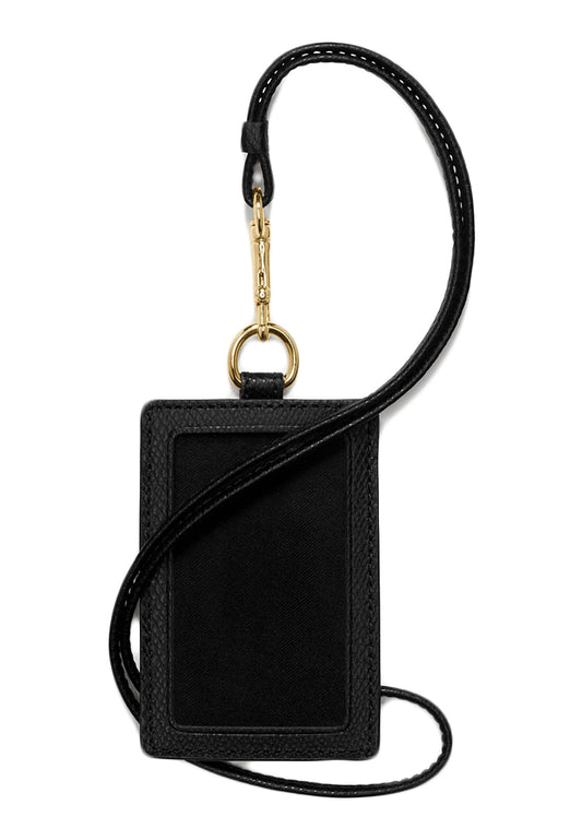 Coach ID Lanyard In Crossgrain Leather - Black