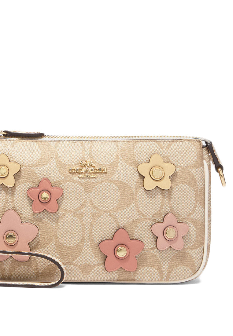 Coach Nolita 19 In Signature Canvas With Floral Applique - Light Brown/Multi