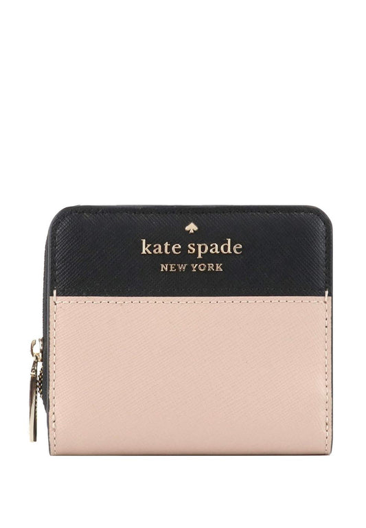 Kate Spade Staci Colorblock Small Zip Around Wallet - Warm Beige/Black