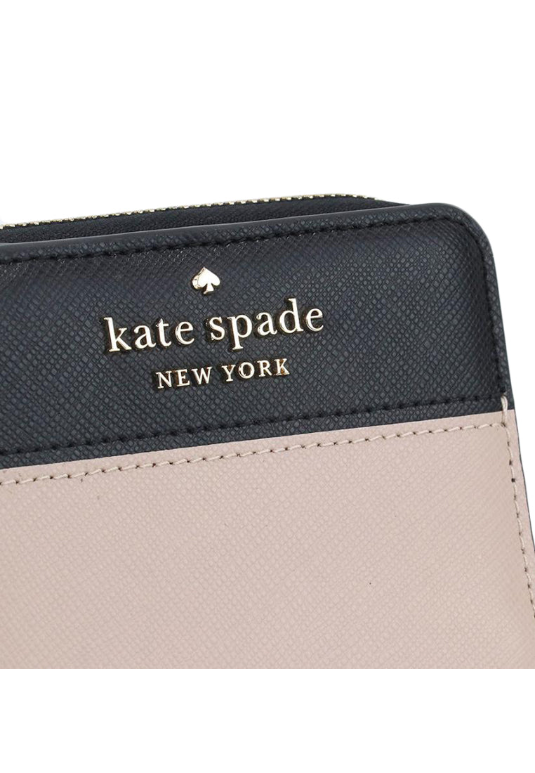 Kate Spade Staci Colorblock Small Zip Around Wallet - Warm Beige/Black