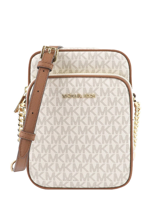 Michael Kors Jet Set Travel Medium Logo Crossbody Bag - Vanilla