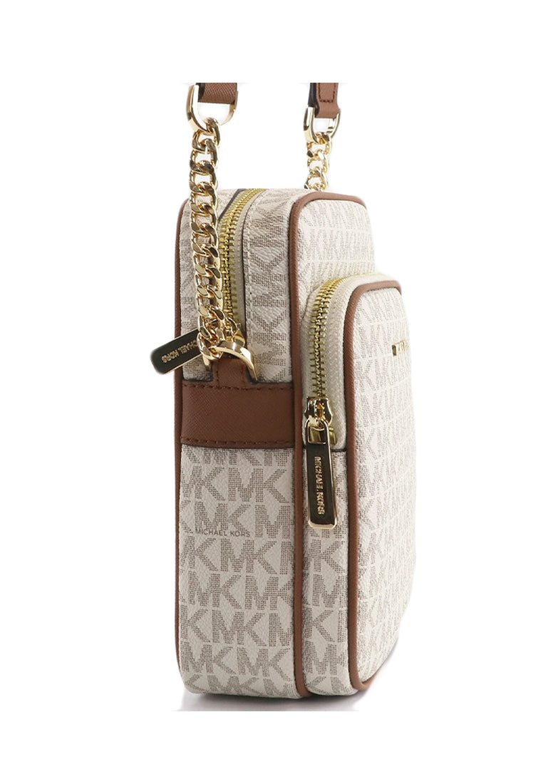 Michael Kors Jet Set Travel Medium Logo Crossbody Bag - Vanilla