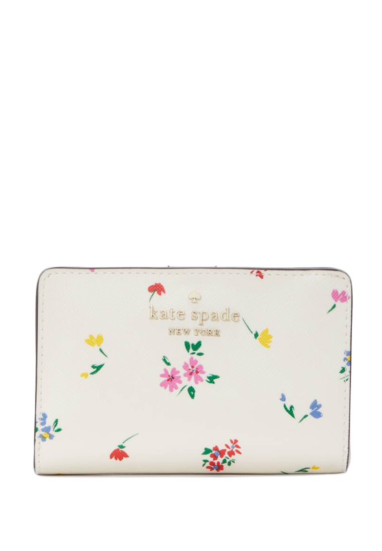 Kate Spade Staci Garden Bouquet Boxed Medium Compartment Wallet - Cream