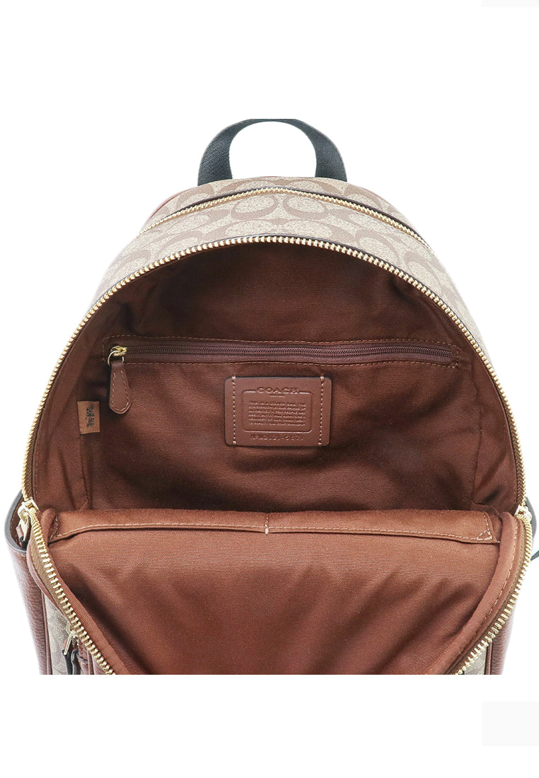 Coach Court Backpack In Signature Canvas - Brown