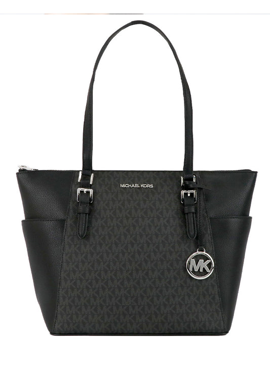 Michael Kors Charlotte Large Top Zip Tote Bag - Black